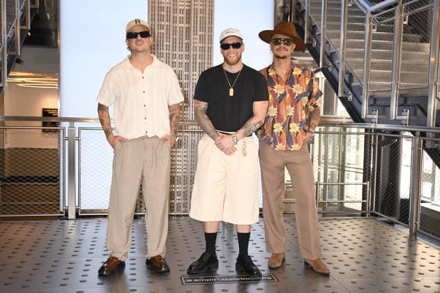 NEW YORK, NY- MAY 20: Pablo Mejia Bermudez, David Escobar Gallego and Juan David Huertas Clavijo of Piso 21 visit the Empire State Building on May 20, 2026 in New York City. Copyright: xmpi099 MediaPunchx