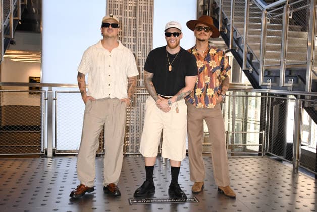 NEW YORK, NY- MAY 20: Pablo Mejia Bermudez, David Escobar Gallego and Juan David Huertas Clavijo of Piso 21 visit the Empire State Building on May 20, 2026 in New York City. Copyright: xmpi099 MediaPunchx