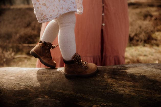Toddler Walking on Log With Mother Amsterdam, North Holland, Netherlands R_RTBZ26051382-2025628-01