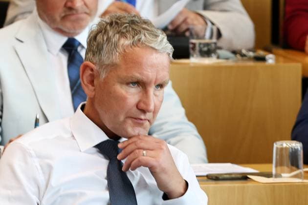 Plenum Thueringer Landtag 20.05.2026, Erfurt, Thueringer Landtag, 43.Plenarsitzung, im Bild: Fraktionsvorsitzender Bjoern Hoecke (AfD) *** Plenary session Thuringian state parliament 20 05 2026, Erfurt, Thuringian state parliament, 43 plenary session, in the picture parliamentary group leader Bjoern Hoecke AfD