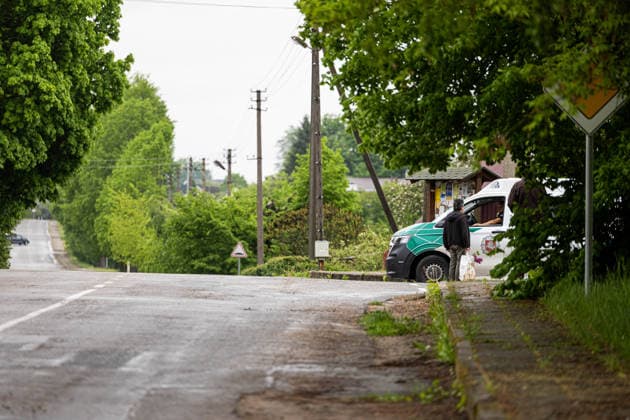 Gudžiu kaime Karo policija ir Lietuvos kariuomene ieöko drono. Gudžiai, 2026 m. Gegužes 20d. *** Military police and Lithuanian army search for a drone in Gudiai village Gudiai, 2026 May 20  Copyright: xx