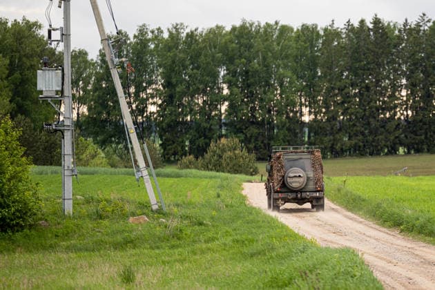Gudžiu kaime Karo policija ir Lietuvos kariuomene ieöko drono. Gudžiai, 2026 m. Gegužes 20d. *** Military police and Lithuanian army search for a drone in Gudiai village Gudiai, 2026 May 20  Copyright: xx