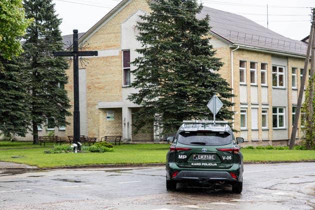 Gudžiu kaime Karo policija ir Lietuvos kariuomene ieöko drono. Gudžiai, 2026 m. Gegužes 20d. *** Military police and Lithuanian army search for a drone in Gudiai village Gudiai, 2026 May 20  Copyright: xx