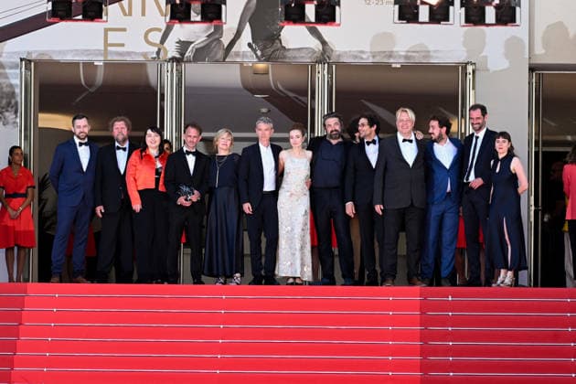 Cannes - Notre Salut Red Carpet French actor Raphael Thiery, French actor Swann Arlaud, Belgian actress Sandrine Blancke and French director and screenwriter Emmanuel Marre on the red carpet before the Notre Salut screening during the 79th annual Cannes Film Festival at Palais des Festivals on May 20, 2026 in Cannes, France. Photo by Lionel Urman ABACAPRESS.COM Cannes France  Copyright: xUrmanxLionel ABACAx
