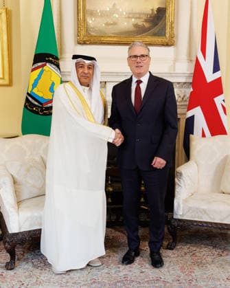 Prime Minister Keir Starmer meets Jasem Mohamed Albudaiw 20 05 2026. London, United Kingdom. Prime Minister Keir Starmer meets Jasem Mohamed Albudaiwi, Secretary General of the Gulf Cooperation Council (GCC) for a bilateral meeting in 10 Downing Street., Credit:Lauren Hurley B66 Avalon United Kingdom, Greater London, London, 10 Downing Street  Copyright: xLaurenxHurleyx xB66x xAvalonx 1101670854
