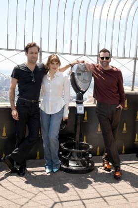 NEW YORK, NY - MAY 20: Alex Hassell, Bella Maclean, David Tennant at the Empire State Building to celebrate the season 2 premiere of Hulu™s Rivals on May 20, 2026. Copyright: xx