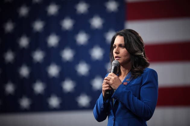 August 10, 2019, Des Moines, Iowa, USA: TULSI GABBARD speaking with attendees at the Presidential Gun Sense Forum hosted by Everytown for Gun Safety and Moms Demand Action at the Iowa Events Center in Des Moines, Iowa. Des Moines USA  - ZUMAg247 20190810_znp_g247_020 Copyright: xGagexSkidmorex