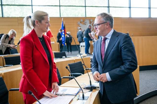 8. THÜRINGER LANDTAG - 43. PLENARSITZUNG ** NUR FÜR REDAKTIONELLE ZWECKE ** EDITORIAL USE ONLY **<p>20 05 2026-Erfurt: Thüringer Landtag 8. Wahlperiode 43. Plenarsitzung im Foto: Ministerpräsident Mario Voigt (CDU), rechts, Beate Meißner (CDU), Thüringer Ministerin für Justiz, Migration und Verbraucherschutz ( Deutschland Thueringen Erfurt Copyright: SaschaxFromm *** 8 THURINGIAN STATE PARLIAMENT 43 PLENARY SESSION FOR EDITORIAL PURPOSES ONLY EDITORIAL USE ONLY p 20 05 2026 Erfurt Thuringian State Parliament 8 Election Period 43 Plenary Session in the photo Prime Minister Mario Voigt CDU , right, Beate Meißner CDU , Thuringian Minister for Justice, Migration and Consumer Protection Germany Thuringia Erfurt Copyright Saschax Copyright: SaschaxFromm doc85xlq20o9841hfzrfvex ,EDITORIAL USE ONLY