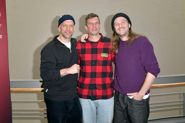 Florian Weber, Rüdiger Linhof und Peter Brugger von Sportfreunde Stiller bei der Preview des ARD-Dokumentarfilms Sportfreunde Stiller - Mit dem Herz in der Hand im Colosseum. Berlin, 20.05.2026 *** Florian Weber, Rüdiger Linhof and Peter Brugger from Sportfreunde Stiller at the preview of the ARD documentary Sportfreunde Stiller Mit dem Herz in der Hand at the Colosseum Berlin, 20 05 2026 Foto:xM.xBehrensx xFuturexImagex sportfreunde_6512