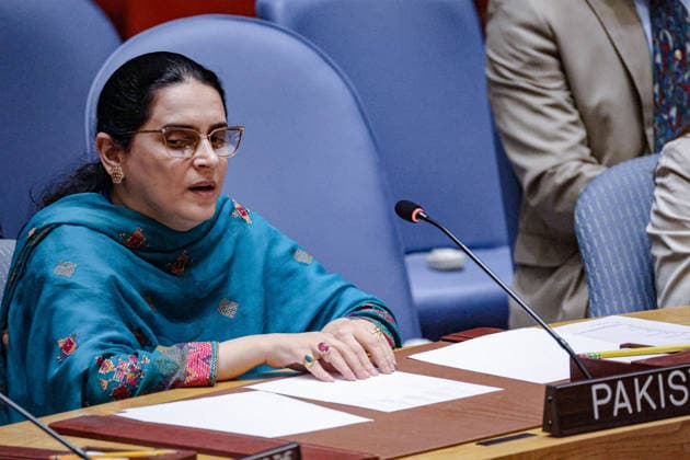 May 20, 2026, New York, New York, USA: SAIMA SALEEM, Counsellor at the Permanent Mission of Pakistan to the United Nations and PakistanÃ¢â‚¬â ¢s first visually impaired civil servant to address the United Nations General Assembly, reads from braille while addressing the UN Security Council during an open debate on the Protection of Civilians in Armed Conflict at UNHQ. New York USA  - ZUMAo116 20260520_znp_o116_022 Copyright: xBiancaxOterox