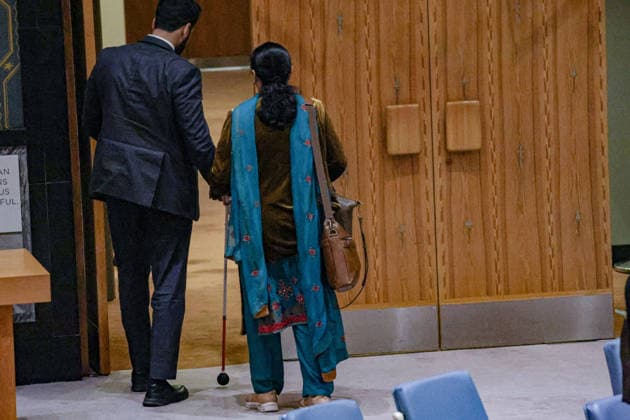 May 20, 2026, New York, New York, USA: SAIMA SALEEM, Counsellor at the Permanent Mission of Pakistan to the United Nations and PakistanÃ¢â‚¬â ¢s first visually impaired civil servant to address the United Nations General Assembly, leaves the chamber after addressing the UN Security Council during an open debate on the Protection of Civilians in Armed Conflict at UNHQ. New York USA - ZUMAo116 20260520_znp_o116_024 Copyright: xBiancaxOterox