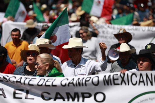 Transport workers and farmers lead rally in Mexico City MEXICO CITY, MEXICO - MAY 20: Transport workers and farmers take part in a rally to demand more security on highways, in Mexico City, Mexico on May 20, 2026. Under the slogan Without support for farmers, there will be no World Cup, hundreds of transport workers and farmers from several states across Mexico gathered to demand greater security nationwide, particularly on highways where criminal activity has increased, as well as more government support for the agricultural sector. Daniel Cardenas Anadolu Mexico City Mexico. Editorial use only. Please get in touch for any other usage.  Copyright: x2026xAnadoluxDanielxCardenasx