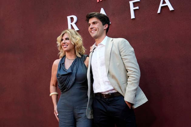 Maria Barcelo (l) and her son and cousin of Rafael Nadal Parera, Rafael Nadal Barcelo attend RAFA premiere. May 20, 2026. (20260521133)