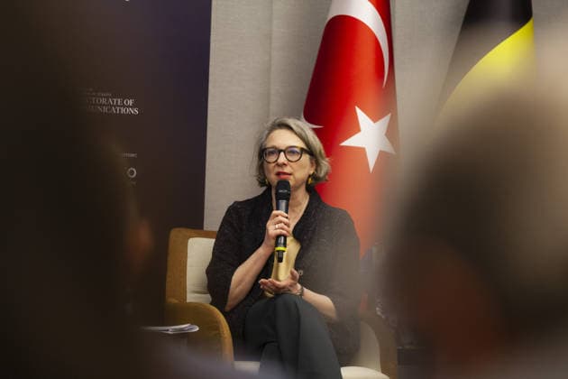 Turkiye - NATO panel held in Brussels BRUSSELS, BELGIUM - MAY 20: Deputy Assistant Secretary General (DASG) for Operations, Burcu San attends a panel titled Embracing Change, Safeguarding Tomorrow: Turkiye - NATO in a Changing Security Landscape, organized by the Directorate of Communications of the Republic of Turkiye in Brussels, Belgium on May 20, 2026. Nicolas Landemard Anadolu Brussels Belgium. Editorial use only. Please get in touch for any other usage.  Copyright: x2026xAnadoluxNicolasxLandemardx