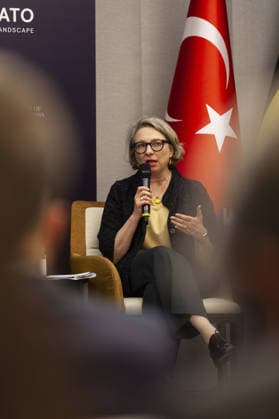 Turkiye - NATO panel held in Brussels BRUSSELS, BELGIUM - MAY 20: Deputy Assistant Secretary General (DASG) for Operations, Burcu San attends a panel titled Embracing Change, Safeguarding Tomorrow: Turkiye - NATO in a Changing Security Landscape, organized by the Directorate of Communications of the Republic of Turkiye in Brussels, Belgium on May 20, 2026. Nicolas Landemard Anadolu Brussels Belgium. Editorial use only. Please get in touch for any other usage.  Copyright: x2026xAnadoluxNicolasxLandemardx