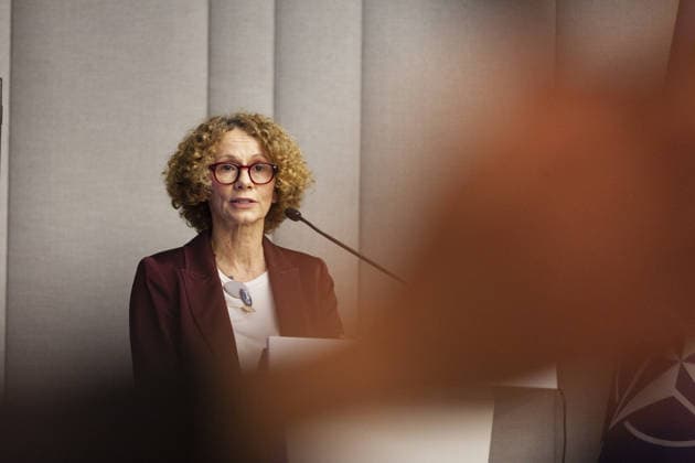 Turkiye - NATO panel held in Brussels BRUSSELS, BELGIUM - MAY 20: NATO Deputy Secretary General Radmila Shekerinska delivers a speech during a panel titled Embracing Change, Safeguarding Tomorrow: Turkiye - NATO in a Changing Security Landscape, organized by the Directorate of Communications of the Republic of Turkiye in Brussels, Belgium on May 20, 2026. Nicolas Landemard Anadolu Brussels Belgium. Editorial use only. Please get in touch for any other usage.  Copyright: x2026xAnadoluxNicolasxLandemardx