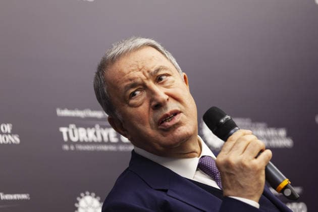 Turkiye - NATO panel held in Brussels BRUSSELS, BELGIUM - MAY 20: Chairman of the Turkish Grand National Assembly National Defense Commission and former Turkish Minister of National Defense Hulusi Akar attends a panel titled Embracing Change, Safeguarding Tomorrow: Turkiye - NATO in a Changing Security Landscape, organized by the Directorate of Communications of the Republic of Turkiye in Brussels, Belgium on May 20, 2026. Nicolas Landemard Anadolu Brussels Belgium. Editorial use only. Please get in touch for any other usage.  Copyright: x2026xAnadoluxNicolasxLandemardx