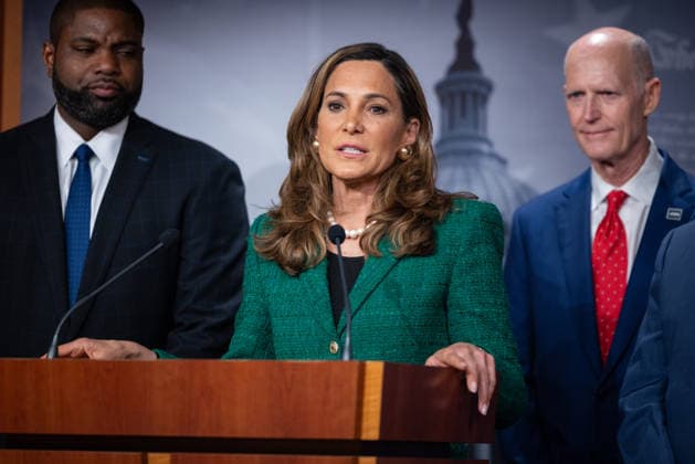 Florida GOP holds press conference on Cuba WASHINGTON, DC - MAY 20: Congresswoman Maria Salazar (C) speaks at a press conference with Senator Rick Scott (R), Congressman Byron Donalds (L), and Congressman Carlos Gimenez (not seen) to discuss the Department of Justice’s indictment of Raul Castro, at the U.S. Capitol in Washington, DC on May 20, 2026. Nathan Posner Anadolu Washington United States. Editorial use only. Please get in touch for any other usage.  Copyright: x2026xAnadoluxNathanxPosnerx