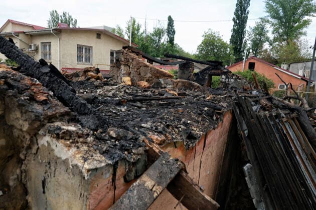 RECORD DATE NOT STATED A private residential house destroyed as a result of a Russian drone attack is seen in Odesa, Ukraine, on May 20, 2026. During the night of May 20, the city came under a massive attack by Russian strike drones. The attack caused destruction of residential buildings, fires at commercial facilities, and damage to critical infrastructure. One civilian was injured (Photo by Nina Liashonok Ukrinform) Aftermath of overnight Shahed drone attack on Odesa  Copyright: xNinaxLiashonokx