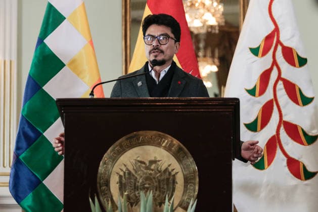 Bolivian Foreign Minister holds a press conference LA PAZ, BOLIVIA - MAY 20: Bolivian Foreign Minister Fernando Aramayo Carrasco holds a press conference regarding the departure from the country of Colombian Ambassador Elizabeth Garcia in La Paz, Bolivia, on May 20, 2026. Jorge Mateo Romay Salinas Anadolu La Paz Bolivia. Editorial use only. Please get in touch for any other usage.  Copyright: x2026xAnadoluxJorgexMateoxRomayxSalinasx