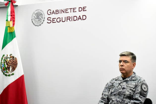 Mexico s Secretary of Security, Omar Garcia Harfuch News Conference Commander of the National Guard, Guillermo Briseno Lobera, speaks during a press conference about the latest arrests in the State of Morelos, related to extortion and organized crime. on May 20, 2026 in Mexico City, Mexico. (Photo by Luis Barron Eyepix Group). Copyright: xLuisxBarronx xEyepixxGroupx LB_20052026_184549
