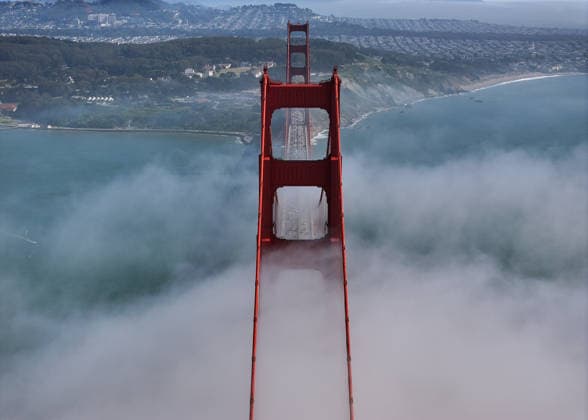 Foggy weather at San Francisco s Golden Gate Bridge SAN FRANCISCO, CA - MAY 20: An aerial view of Golden Gate Bridge during foggy weather in San Francisco, California on May 20, 2026. Tayfun Coskun Anadolu San Francisco United States. Editorial use only. Please get in touch for any other usage.  Copyright: x2026xAnadoluxTayfunxCoskunx