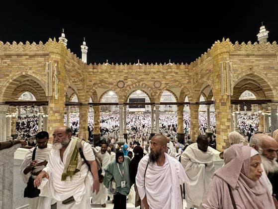Muslim pilgrims visit the holy sites ahead of the Hajj pilgrimage in Mecca MECCA, SAUDI ARABIA - MAY 20: Muslim pilgrims from various countries around the world who come to perform the Hajj, circumambulate the Masjid al-Haram wearing Ihram ahead of the Hajj pilgrimage in Mecca, Saudi Arabia on May 20, 2026. Ali Atmaca Anadolu Mecca Saudi Arabia. Editorial use only. Please get in touch for any other usage.  Copyright: x2026xAnadoluxAlixAtmacax