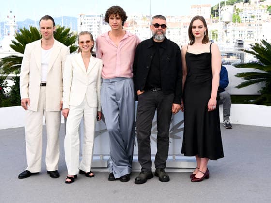 IPA84926783 - Cannes, 79th Cannes Film Festival 2025 - Day 10. Photocall UÄ¼a (Ulya). In the photo Kaspars Dumburs, Madara Vilcuka, KÄrlis Arnolds Avots and Darta Cirule  Copyright: xAlbertoxTerenghix xPoolxPhotoxEventsx07x 84926783