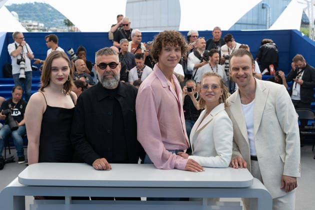 Cannes Ulya Photocall LZ Darta Cirule, Viestur Kairish, Karlis Arnolds Avots, Madara Vilcuka and Kaspars Dumburs attending the photocall of Ulya during the 79th Cannes International Film Festival in Cannes, France on May 21, 2026, the film selected in the Official Competition. Photo by Laurent Zabulon ABACAPRESS.COM  Copyright: xZabulonxLaurentx