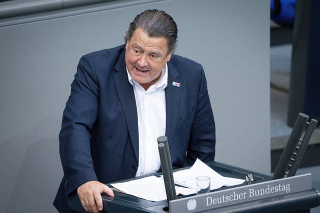 Deutscher Bundestag, 80. Plenarsitzung Stephan Brandner (AfD) im Portrait bei seiner Rede zum Tagesordnungspunkt Einsetzung eines UA: Angriff auf die Nordstream-Pipelines bei der 80. Sitzung des Deutschen Bundestag in Berlin, 21.05.2026 Berlin Berlin Deutschland *** German Bundestag, 80th plenary session Stephan Brandner AfD in portrait during his speech on the agenda item Establishment of a UA attack on the Nordstream pipelines at the 80th session of the German Bundestag in Berlin, 21 05 2026 Berlin Berlin Germany