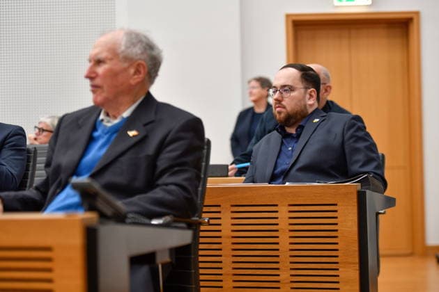 Es fand die Plenarsitzung im Saarbrücker Landtag am Mittwoch (20.05.2026) statt. Im Bild v.l.: Josef Dörr, MdL (AfD) und Carsten Becker, MdL (AfD). *** The plenary session took place in the Saarbrücken state parliament on Wednesday 20 05 2026 In the picture from left Josef Dörr, MdL AfD and Carsten Becker, MdL AfD bub