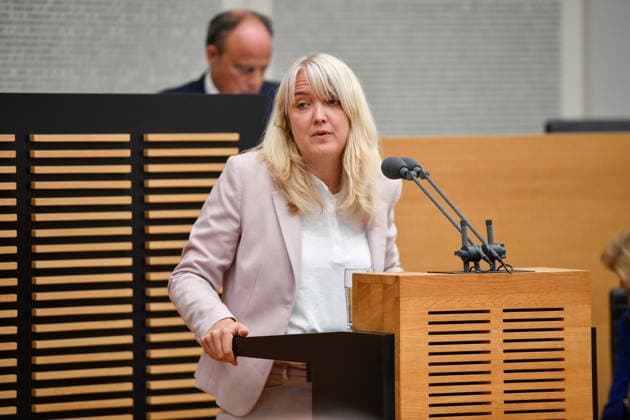 Es fand die Plenarsitzung im Saarbrücker Landtag am Mittwoch (20.05.2026) statt. Im Bild: Jutta Schmitt-Lang, MdL (CDU) *** The plenary session took place in the Saarbrücken state parliament on Wednesday 20 05 2026 In the picture Jutta Schmitt Lang, MdL CDU bub