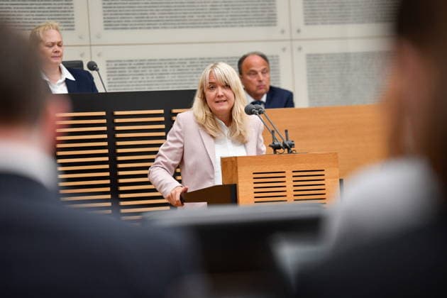 Es fand die Plenarsitzung im Saarbrücker Landtag am Mittwoch (20.05.2026) statt. Im Bild: Jutta Schmitt-Lang, MdL (CDU) *** The plenary session took place in the Saarbrücken state parliament on Wednesday 20 05 2026 In the picture Jutta Schmitt Lang, MdL CDU bub
