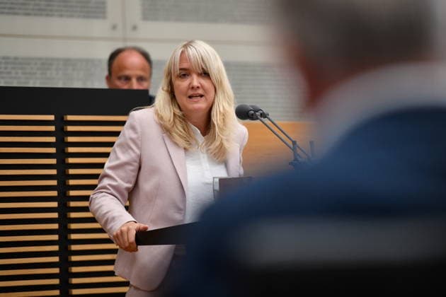 Es fand die Plenarsitzung im Saarbrücker Landtag am Mittwoch (20.05.2026) statt. Im Bild: Jutta Schmitt-Lang, MdL (CDU) *** The plenary session took place in the Saarbrücken state parliament on Wednesday 20 05 2026 In the picture Jutta Schmitt Lang, MdL CDU bub