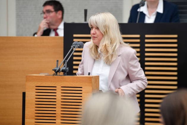 Es fand die Plenarsitzung im Saarbrücker Landtag am Mittwoch (20.05.2026) statt. Im Bild: Jutta Schmitt-Lang, MdL (CDU) *** The plenary session took place in the Saarbrücken state parliament on Wednesday 20 05 2026 In the picture Jutta Schmitt Lang, MdL CDU bub