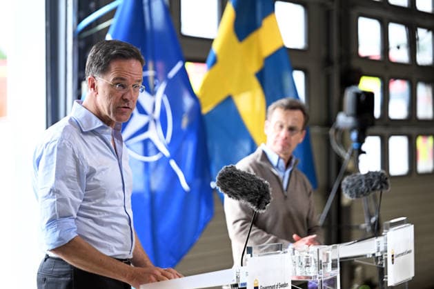 Mark Rutte - Ulf Kristersson joint press conference in Sweden REVINGEBY, SWEDEN - MAY 21: NATO Secretary General Mark Rutte and Swedish Prime Minister Ulf Kristersson hold a joint press conference at the Swedish Civil Defense and Resilience Agency training center in Revingeby, Sweden on May 21, 2026 as part of NATO Foreign Ministers Meeting. Dursun Aydemir Anadolu Revingeby Sweden. Editorial use only. Please get in touch for any other usage.  Copyright: x2026xAnadoluxDursunxAydemirx