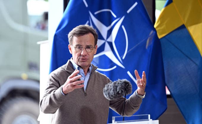 Mark Rutte - Ulf Kristersson joint press conference in Sweden REVINGEBY, SWEDEN - MAY 21: NATO Secretary General Mark Rutte (not seen) and Swedish Prime Minister Ulf Kristersson hold a joint press conference at the Swedish Civil Defense and Resilience Agency training center in Revingeby, Sweden on May 21, 2026 as part of NATO Foreign Ministers Meeting. Dursun Aydemir Anadolu Revingeby Sweden. Editorial use only. Please get in touch for any other usage.  Copyright: x2026xAnadoluxDursunxAydemirx