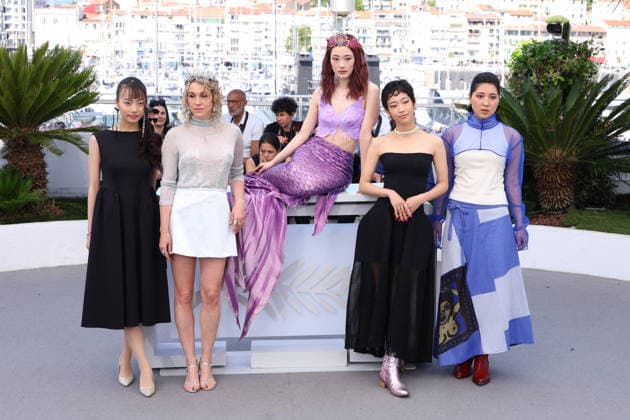 Cannes - Titanic Ocean JD Hanna Muro, Konstantina Kotzamani, Arisa Sasaki, Riku Nakamura and Melina Mardini posing during the Titanic Ocean photocall at the 79th annual Cannes Film Festival at Palais des Festivals on May 21, 2026 in Cannes, France. Photo by Jerome Domine ABACAPRESS.COM Cannes France  Copyright: xDominexJerome ABACAx