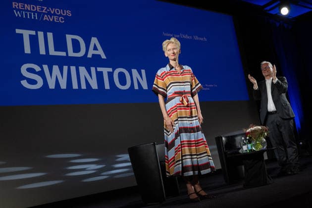 Cannes Tilda Swinton Rendez-vous NG Tilda Swinton speaks on stage during a Rendez-vous with Tilda Swinton at Palais Des Festivals in Cannes, France on May 20 2026 as part of the 79th Cannes Film Festival. Photo by Nicolas Genin ABACAPRESS.COM Cannes France  Copyright: xGeninxNicolas ABACAx