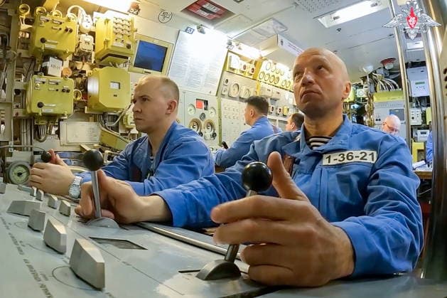 MAY 21, 2026: A crew of the Russian Northern Fleet s nuclear submarine launches Sineva ballistic missiles during a nuclear exercise held by the Russian and Belarusian Armed Forces. Video grab. Best quality available. Russian Defence Ministry TASS  92832791