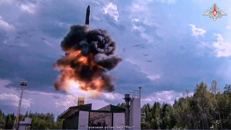 MAY 21, 2026: A RS-24 Yars missile system takes part in a nuclear exercise held by the Russian and Belarusian Armed Forces. Video grab. Best quality available  - ZUMAt113 20260521_zaa_t113_168 Copyright: xRussianxDefencexMinistryx