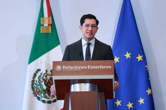 Kaja Kallas official visit to Mexico MEXICO CITY, MEXICO - MAY 21: Roberto Velasco, Secretary of Foreign Affairs of Mexico, speaks during a press conference, at the Secretariat of Foreign Affairs (SRE) , in Mexico City, Mexico on May 21, 2026. The press conference was held in the framework of the official visit of Kaja Kallas to Mexico for the 8th Mexico–European Union Summit. Daniel Cardenas Anadolu Mexico City Mexico. Editorial use only. Please get in touch for any other usage.  Copyright: x2026xAnadoluxDanielxCardenasx