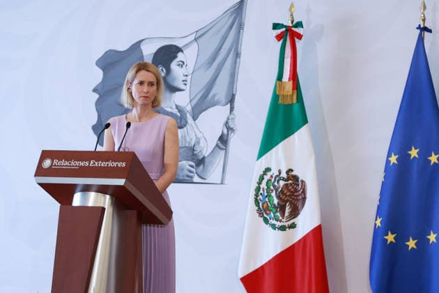 Kaja Kallas official visit to Mexico MEXICO CITY, MEXICO - MAY 21: Kaja Kallas, High Representative of the European Union for Foreign Affairs and Security Policy, attends a press conference, at the Secretariat of Foreign Affairs (SRE) , in Mexico City, Mexico on May 21, 2026. The press conference was held in the framework of the official visit of Kaja Kallas to Mexico for the 8th Mexico–European Union Summit. Daniel Cardenas Anadolu Mexico City Mexico. Editorial use only. Please get in touch for any other usage.  Copyright: x2026xAnadoluxDanielxCardenasx