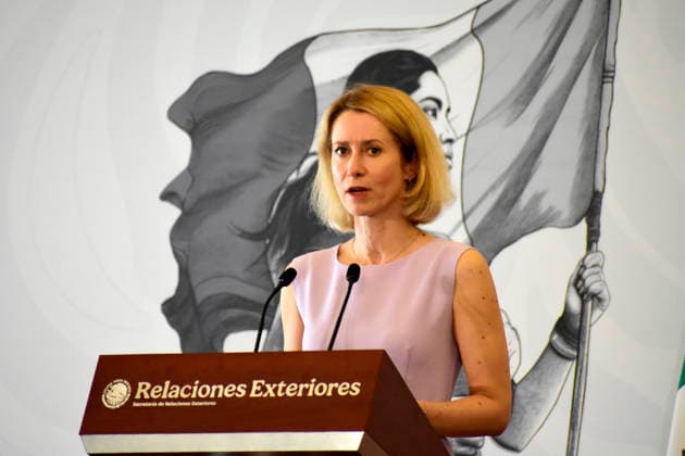 Kaja Kallas, High Representative of the European Union for Foreign Affairs and Security Policy, speaks during a press conference at the Ministry of Foreign Affairs, as part of the framework of the official visit of Kaja Kallas to Mexico for the 8th EU-Mexico Summit. on May 21, 2026 in Mexico City, Mexico. Mexico City Mexico - ZUMAe321 20260521_zia_e321_011 Copyright: xLuisxBarronx