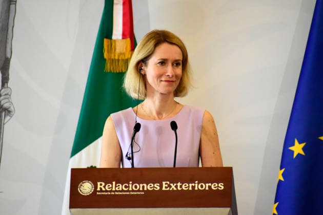Kaja Kallas Officiall Visit To Mexico Kaja Kallas, High Representative of the European Union for Foreign Affairs and Security Policy, speaks during a press conference at the Ministry of Foreign Affairs, as part of the framework of the official visit of Kaja Kallas to Mexico for the 8th EU-Mexico Summit. on May 21, 2026 in Mexico City, Mexico. (Photo by Luis Barron Eyepix Group) Copyright: xLuisxBarronx xEyepixxGroupx LB_21052026_184579