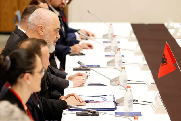 May 22, 2026, Tokyo, Japan: Albanian Prime Minister Edi Rama speaks during a meeting with Japanese Prime Minister Sanae Takaichi (not in picture) at the prime minister s official residence in Tokyo. Prime Minister Rama is currently in Japan on an official working visit. Tokyo Japan  - ZUMAm191 20260522_aap_m191_010 Copyright: xRodrigoxReyesxMarinx