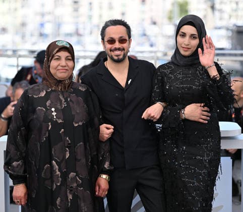 79th Cannes Film Festival: Yesterday the Eye Didn t Sleep photocall CANNES, FRANCE - MAY 22: (L to R) Actress Kamara Al Mawla, Palestinian producer Rakan Mayasi, Actress Rim Al Mawla pose during a photocall for the film Yesterday the Eye Didn t Sleep at the 79th edition of the Cannes Film Festival in Cannes, France on May 22, 2026. Mustafa Yalcin Anadolu Cannes France. Editorial use only. Please get in touch for any other usage.  Copyright: x2026xAnadoluxMustafaxYalcinx