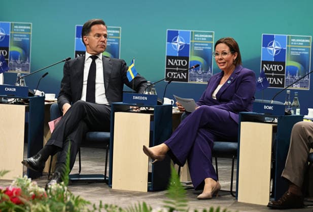 NATO Foreign Ministers Meeting HELSINGBORG, SWEDEN - MAY 22: NATO Secretary General Mark Rutte (L) and Swedish Foreign Minister Maria Malmer Stenergard (R) attend the North Atlantic Council Foreign Ministers Session during the NATO Foreign Ministers Meeting in Helsingborg, Sweden, on May 22, 2026. Dursun Aydemir Anadolu Helsingborg Sweden. Editorial use only. Please get in touch for any other usage.  Copyright: x2026xAnadoluxDursunxAydemirx