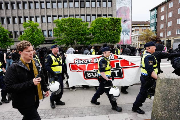 HELSINGBORG, SVERIGE 20260522 Polis vid demonstrationer med anledning av NATO:s utrikesministermöte pa Sea U i Helsingborg. HELSINGBORG SVERIGE x9200x *** HELSINGBORG, SWEDEN 20260522 Police at demonstrations during the NATO Foreign Ministers meeting at Sea U in Helsingborg HELSINGBORG SWEDEN x9200x  Copyright: xBjörnxLarssonxRosvall TTx NATOS UTRIKESMINISTERMÖTE HELSINGBORG wpCChCl5hRc