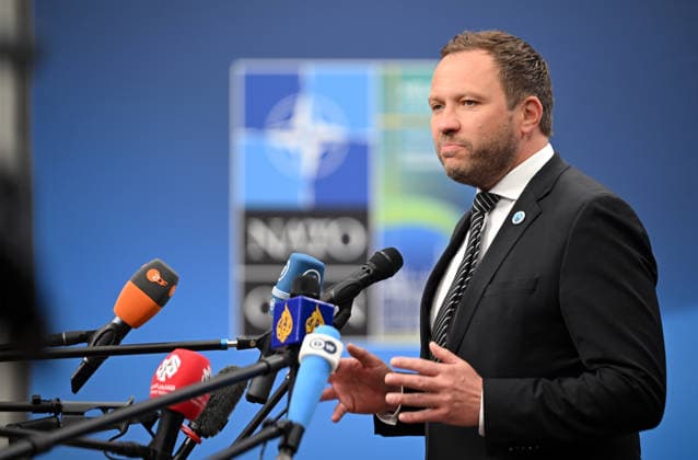 NATO Foreign Ministers Meeting in Sweden??????? HELSINGBORG, SWEDEN - MAY 22: Estonian Foreign Minister Margus Tsahkna speaks to members of the press ahead of the NATO Foreign Ministers Meeting in Helsingborg, Sweden, on May 22, 2026. Dursun Aydemir Anadolu Helsingborg Sweden. Editorial use only. Please get in touch for any other usage.  Copyright: x2026xAnadoluxDursunxAydemirx